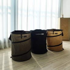 캠핑지구 팝업 쓰레기통 쓰레기봉투 걸이 접이식 바스켓 대형, 팝업쓰레기통[카키/풀세트], 1개