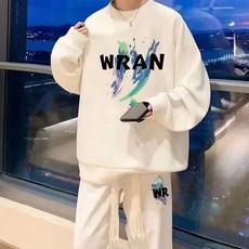 WRAN 運動休閒兩件套 男款寬鬆衛衣衛褲套裝