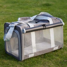 HeyMaster寵物大空間透氣外出包，可提可背，折疊收納貓咪狗狗旅行籠, 質感灰/加大款/10公斤內貓咪/7公斤狗, 1個