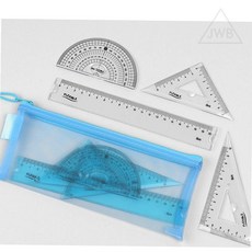 웍스알 플렉시블 삼각자 각도기세트 구부러지는자, 랜덤 1개