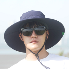 박스비 햇빛차단 대두 등산 낚시 캠핑 챙모자, 네이비블루