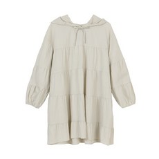 [플라스틱아일랜드] 여성용 오버핏 후드 볼륨미니 원피스 PQ1WO281