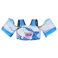 兒童浮力衣免充氣手臂圈防側翻大浮力救生衣2-6歲廠家批發跨境供, 1個, 鯊魚:1個