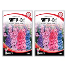 델피니움 씨앗 200립 꽃씨앗 세계종묘 모칸도, 2개