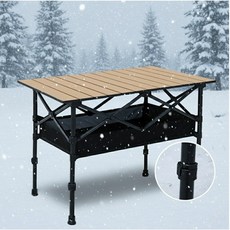 펠빅스 2단 높이조절 접이식 캠핑테이블, 120cm, 우드