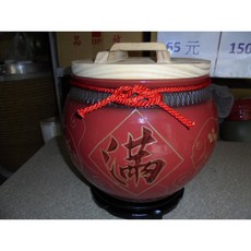 鵬宗小舖 鶯歌米甕 (20斤) - 頂級雙胖魚米缸，附松木蓋及紅巾繩, 1個