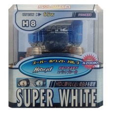 쏠라젠 슈퍼화이트.퓨어옐로우 라이트전구 4200K, 슈퍼화이트-H8, 1개
