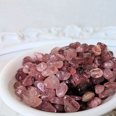 每日出貨 草莓晶碎石 5-9mm/100g 愛與甜美 喜悅能量 幸運人緣, 1個, 粉紅色