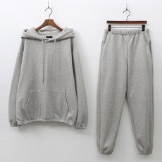 女款刷毛連帽長袖T恤+運動褲組合
