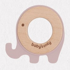 실리콘우드 코끼리 아기 치발기 핑크 백일선물 50일선물 신생아선물, 1개
