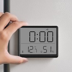 벽걸이 스탠드 온도 습도 측정기 자석 가정용 디지털 온습도계, 검정색, 1개