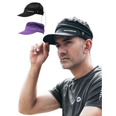 ROCKBROS 락브로스 남성 및 여성용 사이클링 캡 바이저 포함 신축성 있는 러닝 모자 부드러운 챙 빠른 건조 비정형 블랙 150928