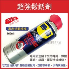 WD-40 快乾滲透潤滑劑 360ml 鬆解生鏽螺絲零件 專業系列, 1個, 發票價