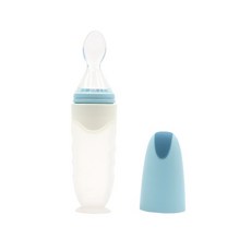 그랑프랑 짜먹는 이유식 실리콘 젖병 스푼, 스카이블루, 1개