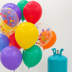 하늘풍선파티 컨페티 헬륨 파티 일요일 생일풍선 15P +헬륨가스 20개용 세트 레인보우