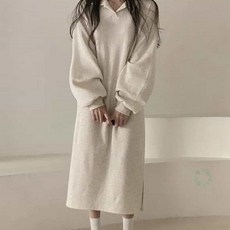 미풀 기모 롱 원피스 임산부원피스