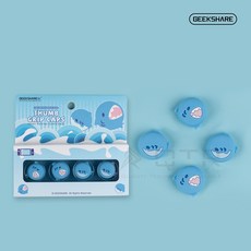 QTR OLED搖桿帽 Switch Lite 蘑菇頭 搖桿套 蘑菇帽 貓肉球 聖誕節 類比套 搖桿保護 類比搖桿 極想, 1個, 藍色鯊鯊_極想品牌四入組, 藍色鯊鯊, 極想品牌四入組