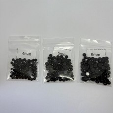 無品牌 黑色平底眼睛 DIY手工公仔毛絨玩具眼珠配件, 1個, 4+5+6mm 300顆