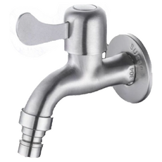 【DIY合作社】304不鏽鋼洗衣機長栓 尖嘴款 4分壁式水龍頭 獨立開關 陽台適用, 1個, 無