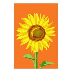 플레이어바웃 DIY 명화그리기 세트 유화 10 x 15 cm, 꽃송이 해바라기 (AX344), 1개