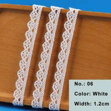 2/5 야드 코 튼 레이스 트림 빈티지 리본 크로 셰 뜨개질 가리비 화이트 베이지 바느질 공예 웨딩 장식, 02 2Yards, 25 06 White