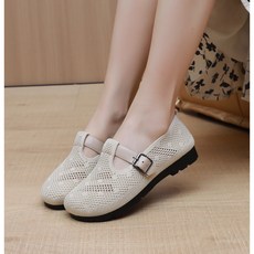 BLTER 여성 슬립온 컴포트 푹신푹신 니트 메쉬 미끄럼방지 슬립온 가볍고 편한 여름 펀칭 단화 신발 니트 스판 어머니 컴포트화 여성 스니커즈 운동화 엄마 샌들1595