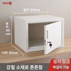 철제 수납함 약통 보관함 틴케이스 수납 다용도 정리함, 1.4mm, 화이트 30길이50깊이30 선반 없음