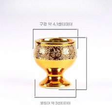 세라믹 연꽃 모양 물컵 불상 앞에 공양하는 성수컵 가정용 관음/재신 직구형 정수 공양컵, A형 샌드 골드 재물운을 불러오는 고각 와인잔