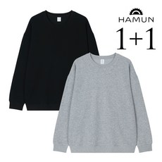 [1 + 1] 하믄 남자 오버핏 긴팔 맨투맨 티셔츠 세트