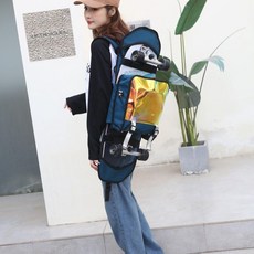 哆哆購 滑板收納包 魚板 陸衝浪板 長板, 藍色, 1個