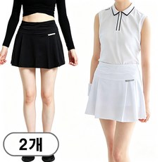 차쿠 1+1 기본 심플 스판 플리츠 플레어 주름 스커트 치마