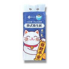 棠品居 好運喵喵 抽取式衛生紙 2層 100抽, 1個, 藍 掛式衛生紙1680張*10包一箱