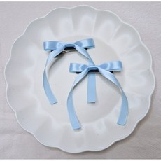 [라라머리핀] 반짝 발레 코어 리본핀 긴꼬리여아 머리핀 2개 세트