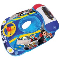 [ KOS ] 헬로카봇 경찰차보행기튜브 유아 핸들 손잡이 등받이 자동차보행기 물놀이튜브, 1개, 혼합색상