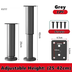 8-110cm 높이 조절 가능한 가구 지지대 침대 프레임 금속 다리 침대/소파/캐비닛/소파/테이블, 01 China Mainland, 10 grey 25-42cm
