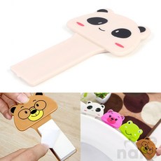 위아더 좌변기 손잡이 개폐손잡이, 갈색 곰돌이