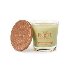 Root Candles 향초 벌집 베리글라스 프리미엄 수제 밀랍 블렌드 캔들 스몰 라벤더 바닐라_183019, 찻잎 및 꿀_183019