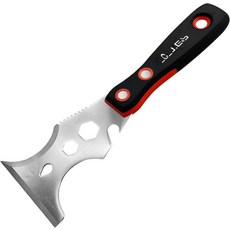 3인치 12-in-1 페인트 스크레이퍼 도구 미끄럼 방지 고무 손잡이가 있는 스테인리스 스틸 - DIY 주택 개선 프로젝트를 위한 고강도 다목적 제거기, 3" 12‑in‑1