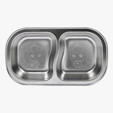 프린세스 캐치티니핑 2구 스텐 식판, 혼합, 1개