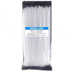 싱글레이드 고강도 PA66 케이블타이 특대형 4.8 X 450 mm, 화이트, 100개