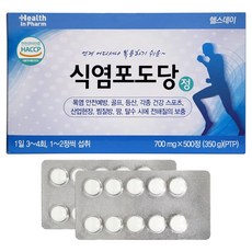 헬스데이 식염포도당 PTP/식염정/국산/폭염포도당/나트륨, 1개, 500정