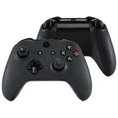 eXtremeRate Xbox One 지원용 백 패널 교환 페이스 플레이트 부품 라이트 무늬, Textured Black, 1개