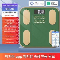 써니글로벌 체중계 가정용 몸무게 정확한 바디체중계, 라벤더그린 미지아 앱 연결 다중 데이터 정밀, 1개