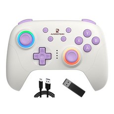 Daxceirf RG P01 Retro Games Controller Bluetooth Wireless Wired Gamepad with Hall Effect Joystick, Beige White