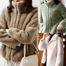 여자 하이넥 후리스 양털자켓 뽀글이 플리스 부클자켓