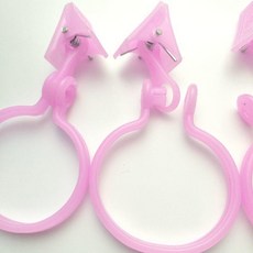 免拆杆窗簾開口環夾子家用簡易窗簾夾布多用活口環不鏽布簾鋼夾子, 1個, 3.3cm內徑 新品 粉開口環帶夾子,20個圈+20個夾子