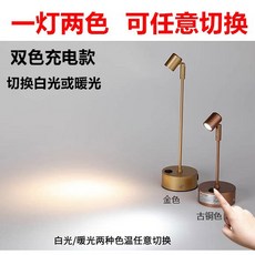 핀조명 무선 조명 LED 충전 스탠드 디스플레이 3000mAh 피규어 침대 수면등, 22 골드 투톤 높이 54cm 백색광 난광 투톤 전환