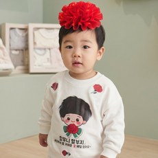 카네이션 머리띠 인간카네이션 어버이날 스승의날 모자 꽃 어린이 머리핀 유아 어린이집, 세트구성(남), 1개