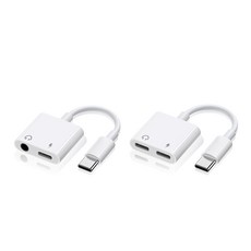 HONG JIN 宏晉 TYPE-C二合一音源轉接器 高解析 支援60W充電 邊充邊用 Type-C轉3.5MM AUX/TYPE-C, 1個, Type-C轉Type-C+Type-C