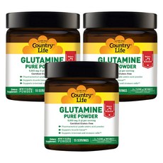 Country Life 谷氨酰胺純粉 5000mg 無麩質, 3個, 275克